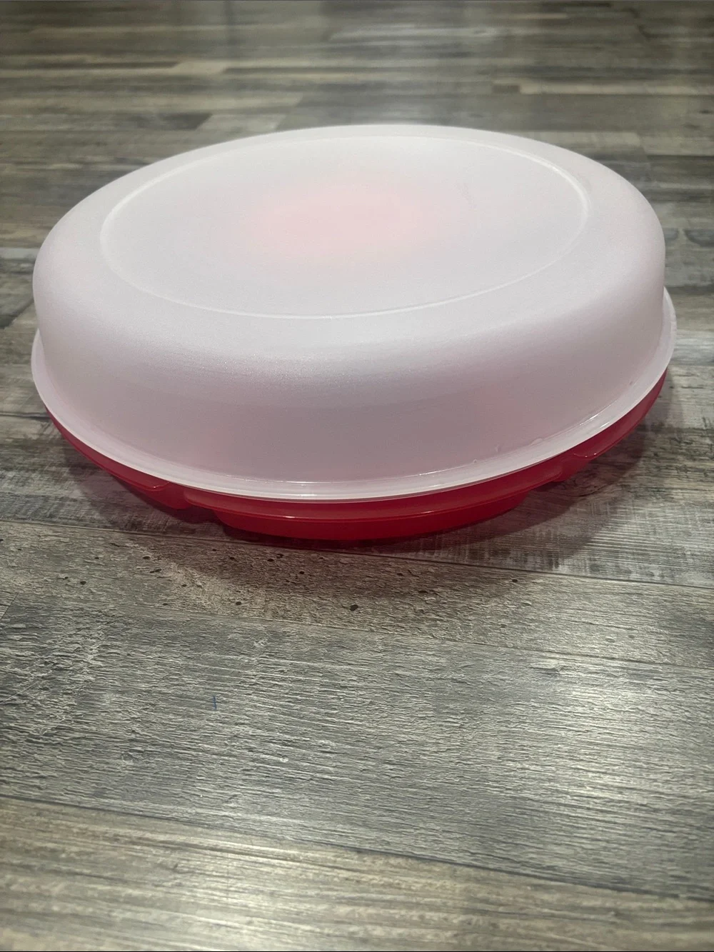 Tupperware Red Divided Serving Tray with Center Dip Container and Lid